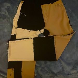 Colorblock straight jeans